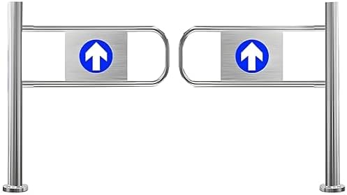Spring-Loaded Rebound Swing Gate - 90° Manual Metal Pedestrian Door for Warehouse, Market, Library Entry - 3.94x3.18ft, Versatile Left & Right Opening Design