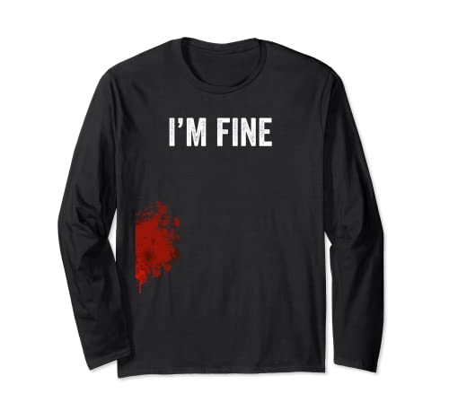 I'm Fine Graphic Zombie Slash Film Halloween Maglia a Manica