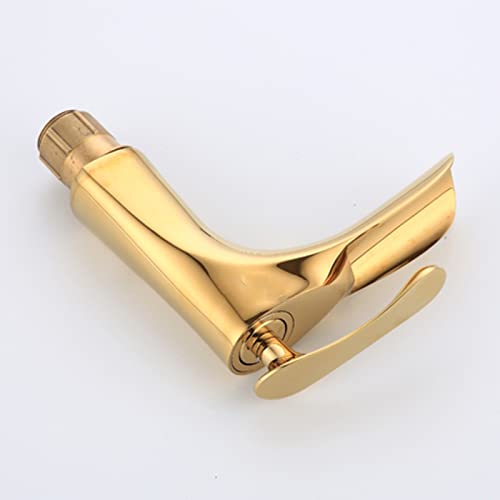 Robinet cascade en laiton brossé doré chic pour lavabo haut de gamme - 5