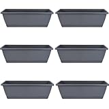 Plantador Box 6 PPC Sembradora de ventana ventilada con Drenaje PP Rectángulo Plantador con una bandeja 16.9x7.1x6.3in Plantador de vegetales de flores para el balcón Jardín de alféizar, negro, caja