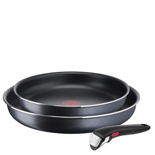 Tefal Ingenio XL Force 3-teiliges Pfannenset abnehmbarer Griff, 22/26 cm, stapelbar, platzsparend,...