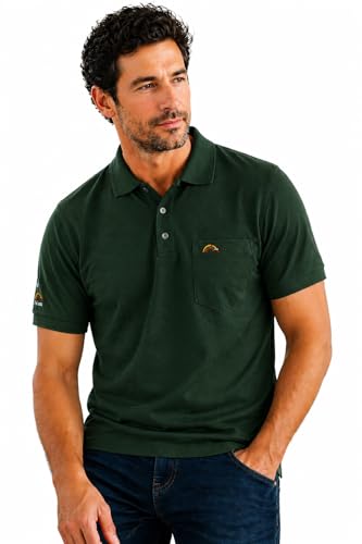 Image of Men Regular fit Polo Neck Front Pocket ||Pocket Embroidery Casual Wear||Half Sleeve Side on Sleeve Embroidery|| Button Closer t Shirt for Men