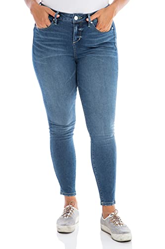 SLINK Jeans Plus Size Mid Rise Slim Denim Jean2