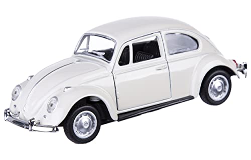 Berry President Classic 1967 Volkswagen Vw Classic Beetle Bug Vintage 1/32 Scale Diecast Metal Pull Back Car Model Toy For Gift/Kids (Beige) #TOP7