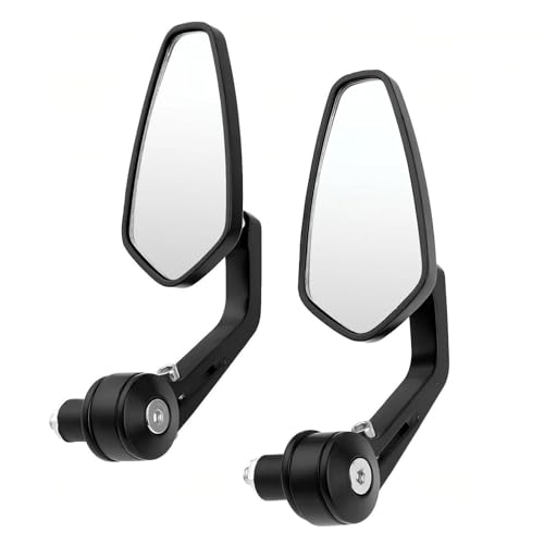 Rétroviseurs Moto Bout Guidon CNC Miroir Blanc Grand Angle Antivibration