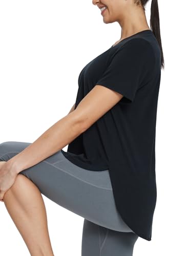 baleaf Women's Short Sleeve Workout Tops Athletic Running Shirts Soft Quick Dry Loose Fit for Exercise Gym Yoga Tees - Image 3