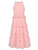 1. Design: Das Mädchen Neckholder-Kleid von GRACE KARIN wurde speziell für Mädchen im Alter von 6-14 Jahren entworfen. Das schlichte und modische Rundhals- und A-Linien-Design zeigt Energie und Niedlichkeit.