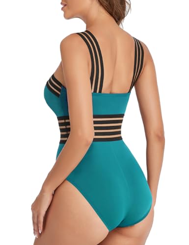 Hilor Women's One Piece Swimwear Front Crossover Swimsuits Hollow Bathing Suits Monokini