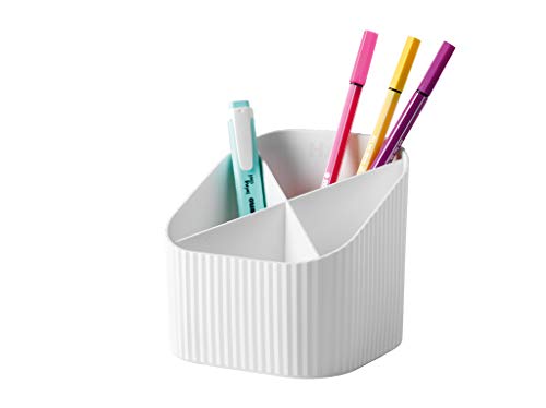 HAN Fornello da scrivania Re-X-LOOP – say yes to 100% riciclato, design moderno e giovane per tutti gli utensili da scrivania, bianco, 17238-912