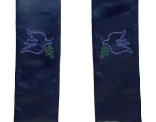 Deluxe Satin Clergy Stole with Embroidered Dove with Olive Branch2