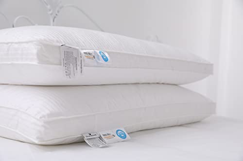 Dami Hotel Collection 100% White Duck Down Sleeping Pillow,800 Filling Power,1 Piece,Cozy Super Soft,600Tc 100% Satin Cotton With Stripe Design (20W*36L) #TOP2