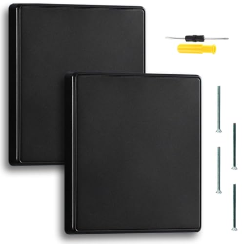 Acmerota 2 piezas Placa ciega simple Placa ciega simple Placa para tapar agujeros en la pared Agujero oculto para tornillo para cajas eléctricas de enchufes Acabado blanco Enchufes expuestos (negros)