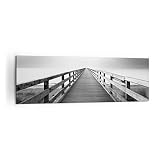 Lienzos decorativos 160x50cm Cuadro Sobre Lienzo Moderno Muelle Perspectiva Blanco Y Negro Grande XXL Dormitorio Cuadros Pared Imágenes Cuadros Decoracion Salon Wall Art Prints Decor AB160x50-4424