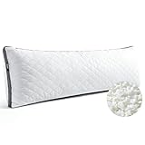 Rainmr Shredded Memory Foam Full Body Pillow, Long Hugging Bed Pillows for Adults, Breathable Extra-Firm Large Pillow for Side Sleep, Big Support Body Pillow for Sleeping (20 x 54 Inches)
