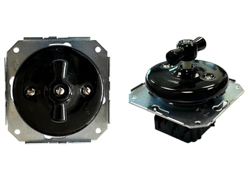 Interruttore da incasso in porcellana nera, 10 A 250 V, tipo interruttore e senza cornice. Ideale per una finitura elegante e funzionale in qualsiasi ambiente, garantendo un controllo efficiente della