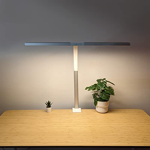 FeinTech LTL00320E Große LED Schreibtisch-Lampe 80 cm dimmbar Klemmfuß