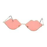 BESPORTBLE Lippenförmige Sonnenbrille Für Damen Kreative Sonnenbrillen Für Partys Reisen Shopping Orange Metallrahmen Bequem Und Stilvoll Geschenk Fördert Persönlichen Stil