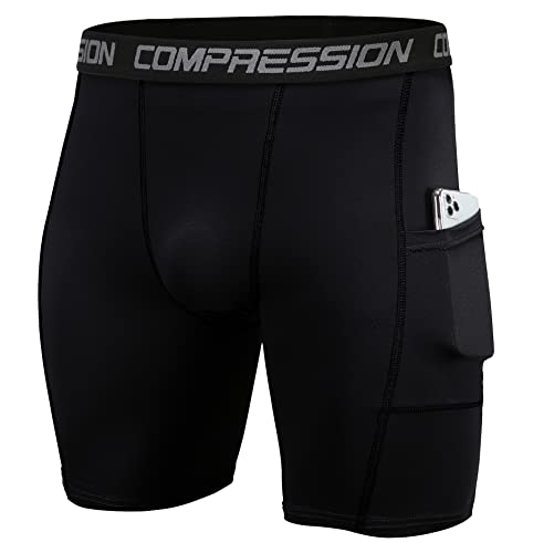 Image of Men's Compression Shorts Underwear, Athletic Workout Base Layer, 4-Way Stretch Moisture-Wicking for Running, Gym, 3 or 5 Pack