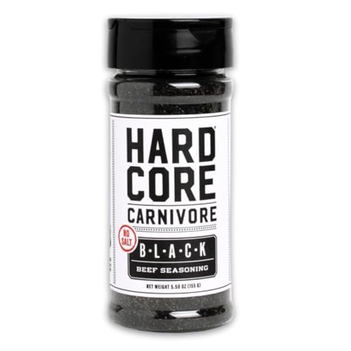 Hardcore Carnivore Black: NO SALT Activated Charcoal Meat Seasoning Rub (5.5 oz Shaker) Texas-Made,...