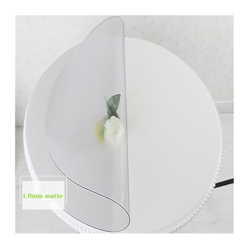 Nappe transparente PVC contre taches de gras et rayures sur table de cuisine ronde - 4
