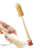 ボトルクリーニングブラシ - ジューサー、蓋、ストロー、哺乳瓶用のクリーニングブラシ|シリコン乳房の毛、簡単な洗浄、32.6x6.5cmを備えた1つの多機能ツール