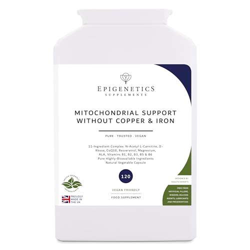 Mitochondrial Support (Without Copper & Iron) | 11-Ingredient Energy Complex | 120 Vegan Friendly Capsules UK Made | 2 Capsules Daily (2 Month Supply)