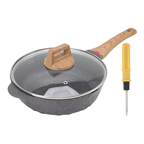 Kitchen Skillet Pan, Frying Pan Stick Proof Aluminum Alloy For Stewing For Induction Cooker (24Cm) #TOP5