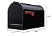 Post Mount Mailbox Extra Large Postal Storage Box Black Galvanized Steel Heavy