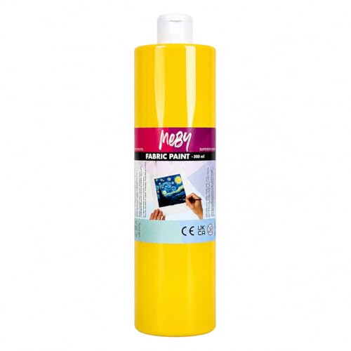 Pintura para tela de 500 ml – Tinte para tejidos claros, lavable y fijable en planchado (amarillo)