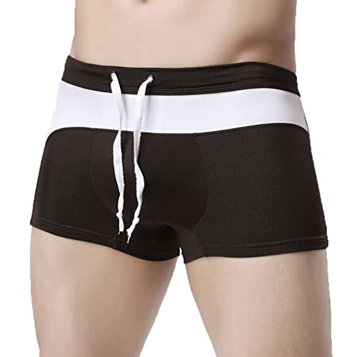 Maillot de bain homme boxer de plage à coutures bicolores contrastées