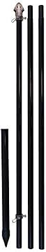 Flags Importer 10ft Aluminum Black Outdoor Pole with Ground Spike