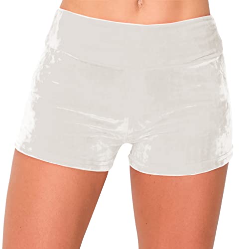 Image of ALWAYS Velvet Shorts - High Waist Stretch Velour Mini Shorts for Dance, Yoga, Casual Wear