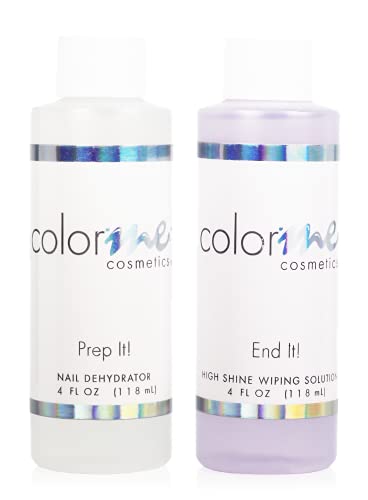 Color Me Cosmetics Gel Nail Cleaning Solutions - 2-Pack 4 oz. Prep It Nail Dehydrator and End It High Shine Wiping Solutions for a Perfect Gel Manicure Made in the USA*