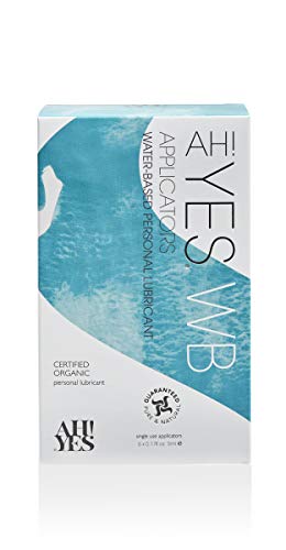 AH! YES® WB Water-Based Lubricant | Intensely Hydrating Water-Based Lube | Certified Organic | Made Without Hormones or Glycerine | pH Matched (6 x 0.17 fl oz Applicators)