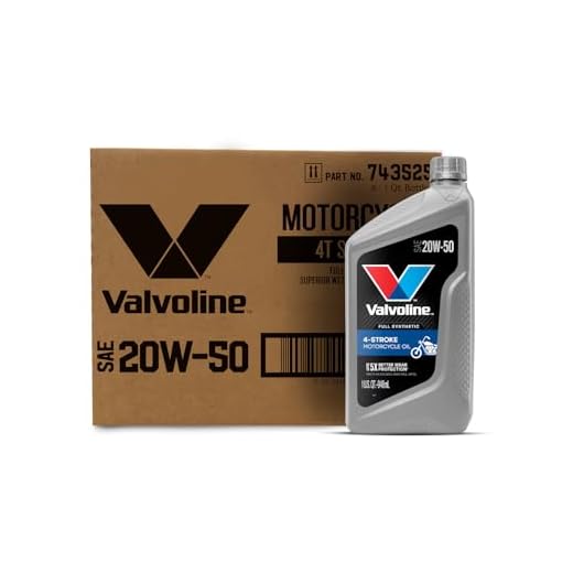 Valvoline 4-Stroke Motorcycle Full Synthetic SAE 20W-50 Motor Oil 1 QT, Case of 6