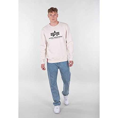 Alpha Industries Basic Sweater Sweatshirt für Herren Jet Stream White – Ansicht 5