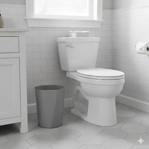 Caneca de basura para baño 5 galones gris sin tapa miniatura 3
