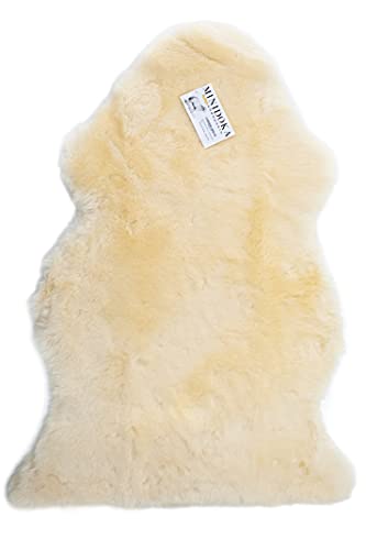 Desert Breeze Distributing Minidoka Sheepskin Underlay - Super Soft Plush Rugs - Medical Lambskin Underlay - Soft Fur Rug - Natural Lamb Sheepskin Rug - Large Size Natural Shape 41-inch Length - Gold