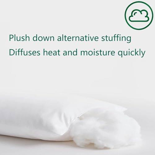Image of Flat Ultra Thin Bed Pillows Standard /Queen Size Pillow Set of 2 Extra Soft Down Alternative for Stomach Back Sleeping White