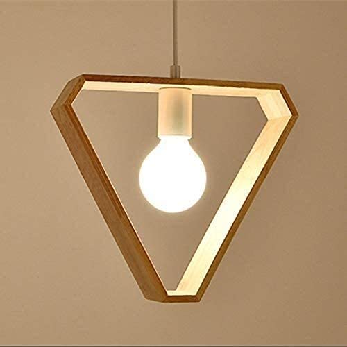 Lámpara colgante de madera hexagonal con luz de techo individual para iluminación de dormitorio