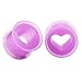 Skcess Ecarteur Oreilles Tunnel, Ecarteur 22mm Violet 2Pcs Silicone de Coeur Violet Cadeau d'anniversaire Ecarteur d'oreille