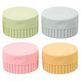 Alipis 4 piezas Tarros de Silicona para Crema Facial con Tapa Hermética Recipientes Portátiles para Maquillaje y Cosméticos Envases de Viaje Ligeros y Compactos para Loción y Cuidado