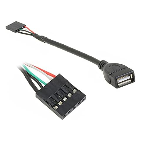 Aukson M31 USB Kabel Adapter 5 pin Header Buchse auf USB Buchse 2.0 PC Mainboard USB Pinheader Buchse > USB-A 1 x Buchse 20 cm Cover