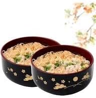 Miniatura 7 de JapanBargain, Paquete de 2 cuencos de sopa de laca japonesa, patrón de conejo y luna, cuencos de arroz Donburi negrorojo y miso, paquete de 2, 5
