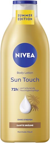 NIVEA Body Lotion Sun Touch, Pflegelotion mit sanftem Bräunungseffekt ohne Streifen, feuchtigkeitsspendende Körpercreme mit Ginkgo-Extrakt und Traubenkernöl (400 ml)
