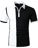 Grimgrow Camisas Polo para Hombre, Regular Fit Golf Polo Shirts for Men Short Sleeve Casual Golf Polos Black XL