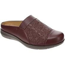 ARRAY Womens Bree Embossed Nappa Leather Clog, Burgundy