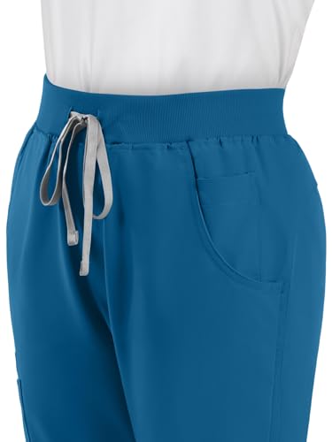 Image of Scrub Pants for Women - Straight Leg Medical Scrub Pants with 6 Pockets - Drawstring Soft Stretch Women Scrub Pant