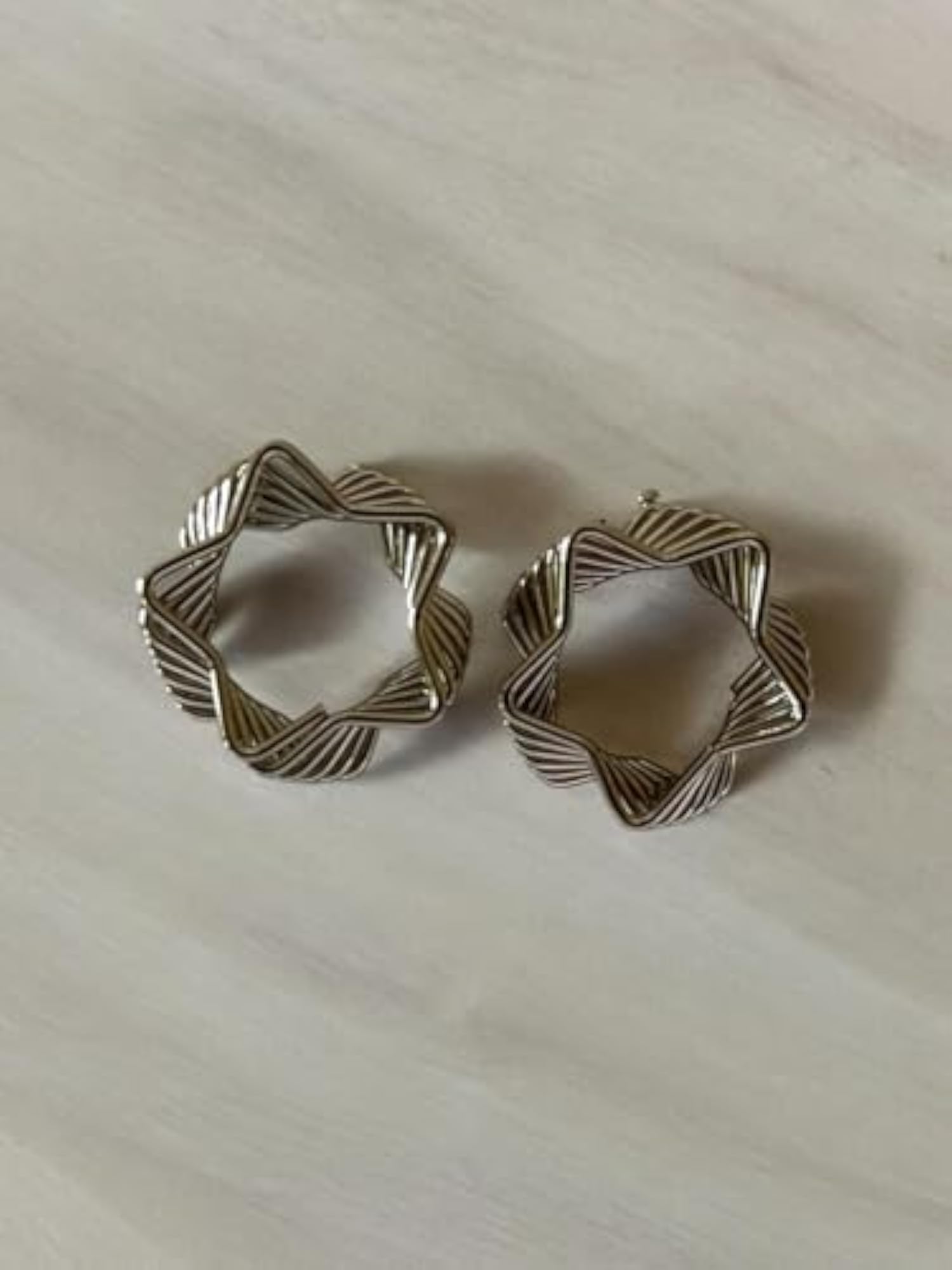 Women's Rose Gold Plated Triangular Stainless Steel Stud Earrings