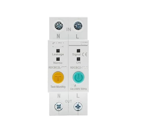 Disjoncteur 2P avec interrupteur relais et compteur de temps pour protection fuites de courant
